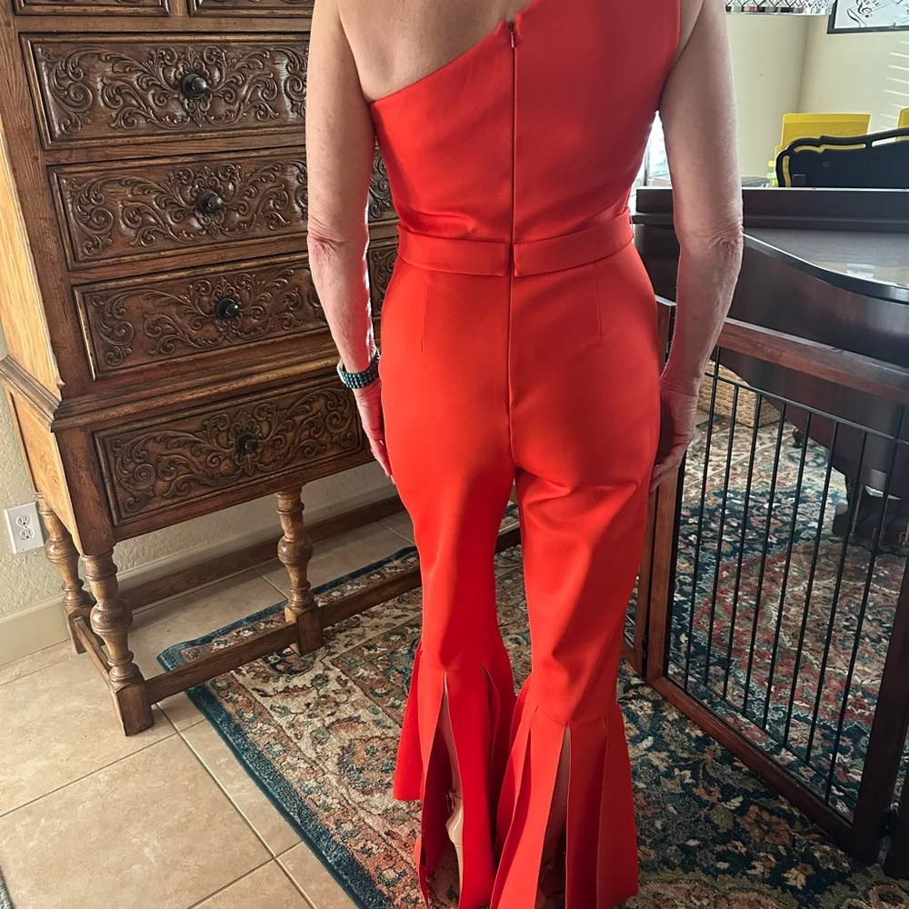 Jovani Orange Wide-Leg Jumpsuit - Picture 2 of 6